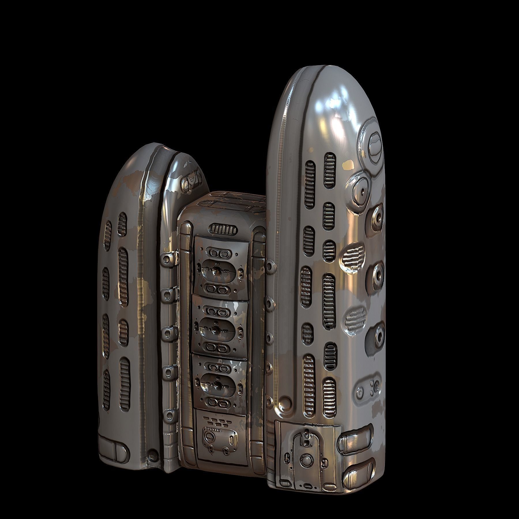 sci fi building 3d model scifi Low-poly Low-poly 3D model  Low-poly 3D model_1