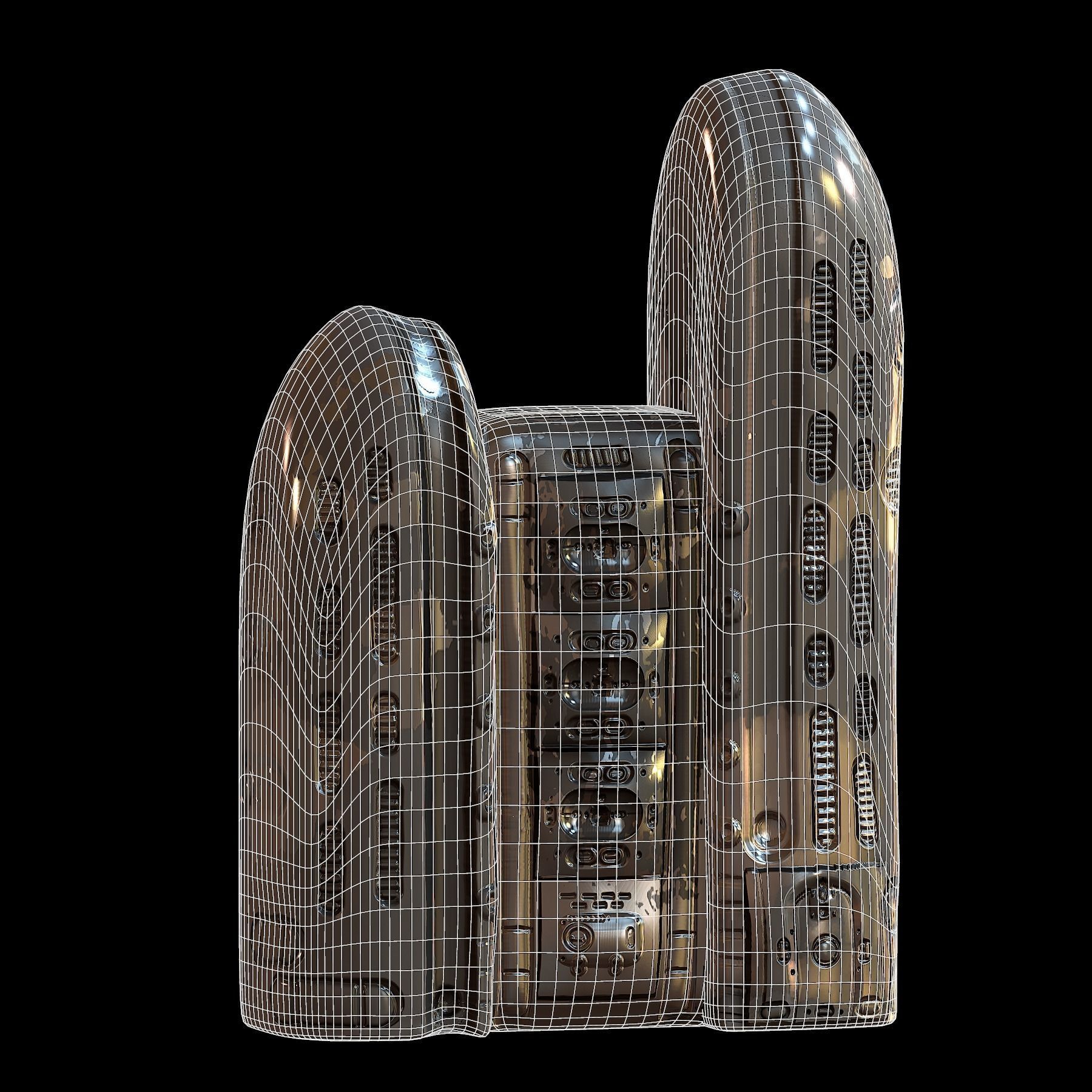 sci fi building 3d model scifi Low-poly Low-poly 3D model  Low-poly 3D model_6