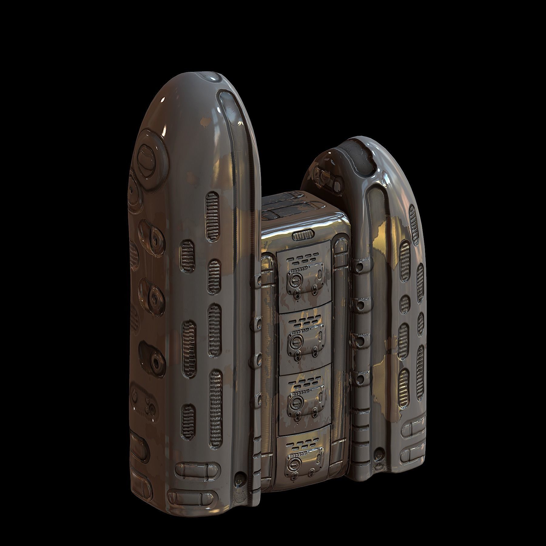 sci fi building 3d model scifi Low-poly Low-poly 3D model  Low-poly 3D model_2