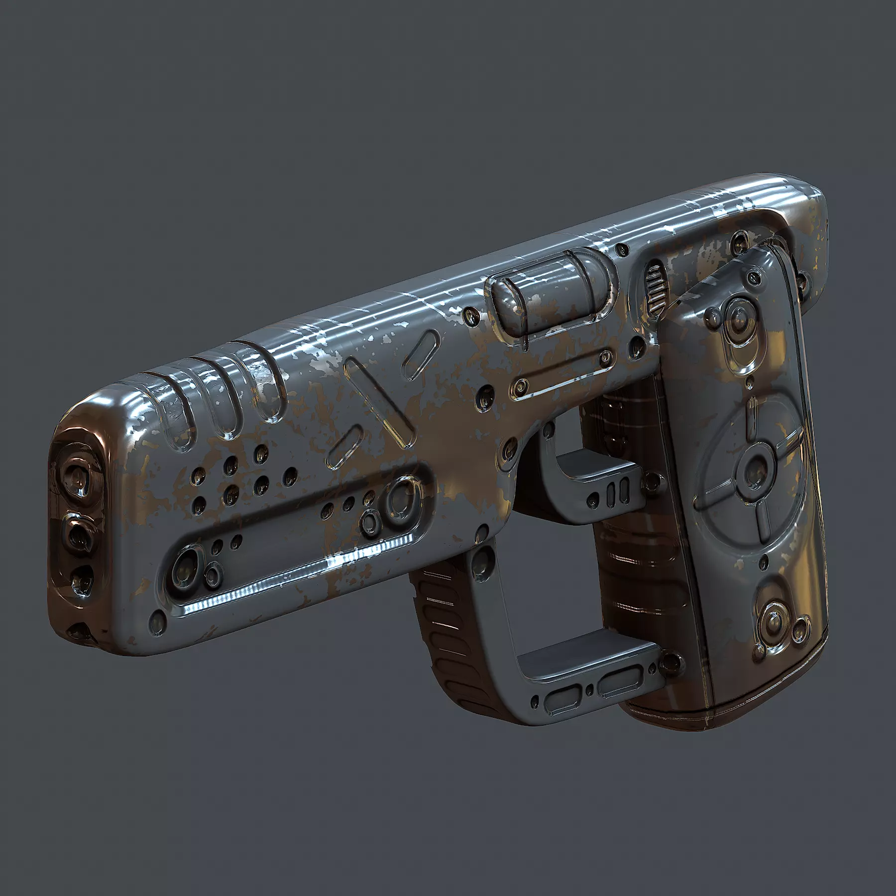 Gun scifi 3d model scifi Low-poly Low-poly 3D model Low-poly Low-poly 3D model_0