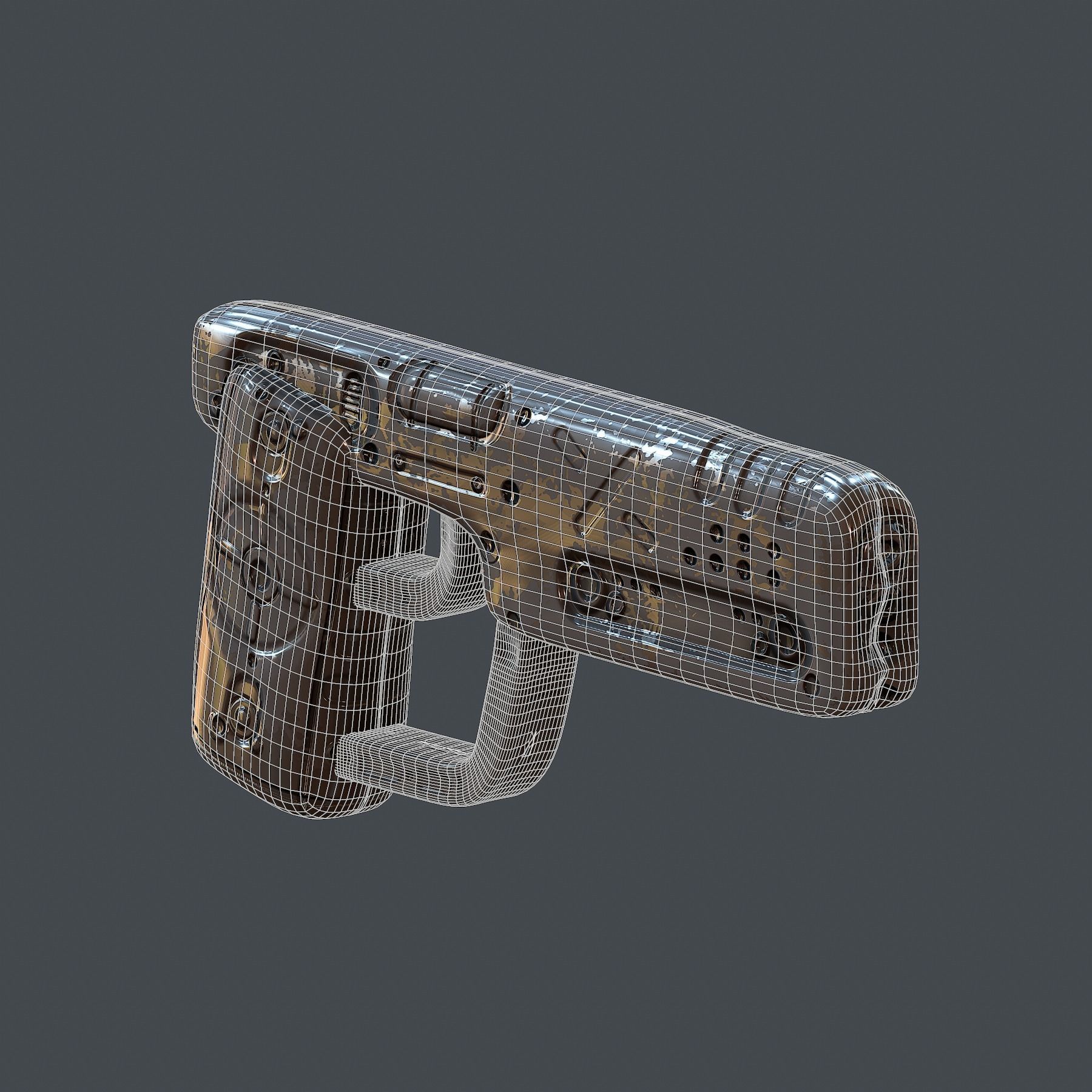 Gun scifi 3d model scifi Low-poly Low-poly 3D model Low-poly Low-poly 3D model_10