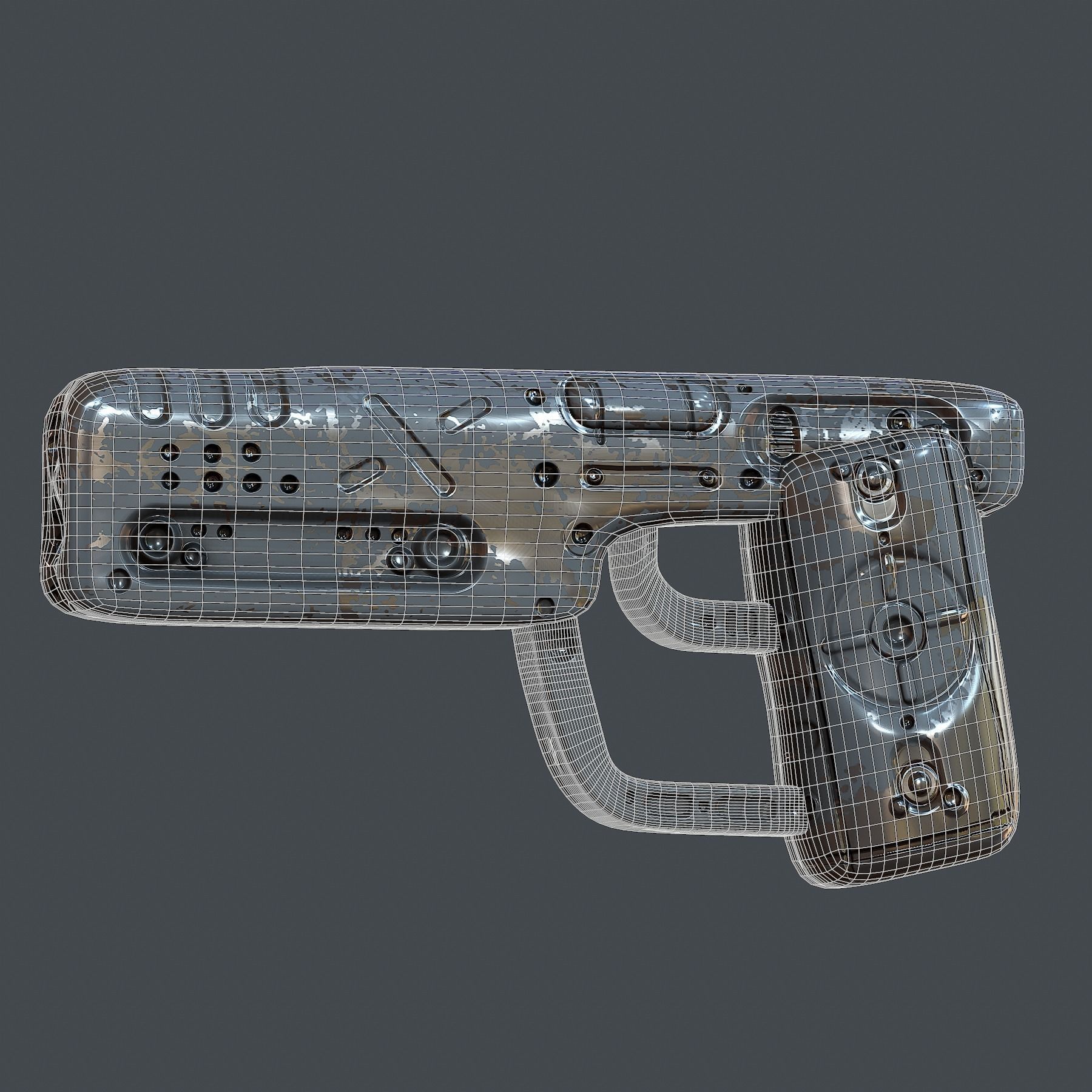 Gun scifi 3d model scifi Low-poly Low-poly 3D model Low-poly Low-poly 3D model_9