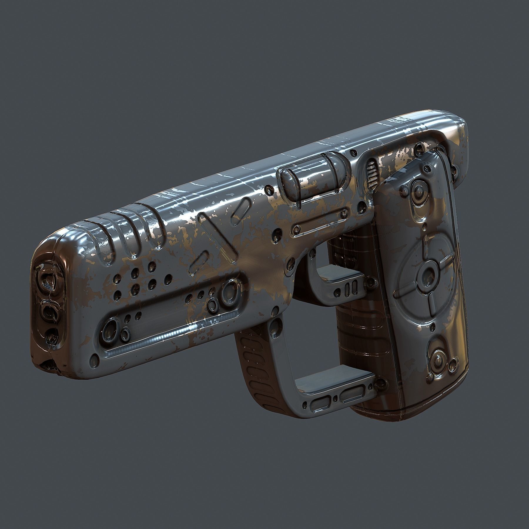 Gun scifi 3d model scifi Low-poly Low-poly 3D model Low-poly Low-poly 3D model_3
