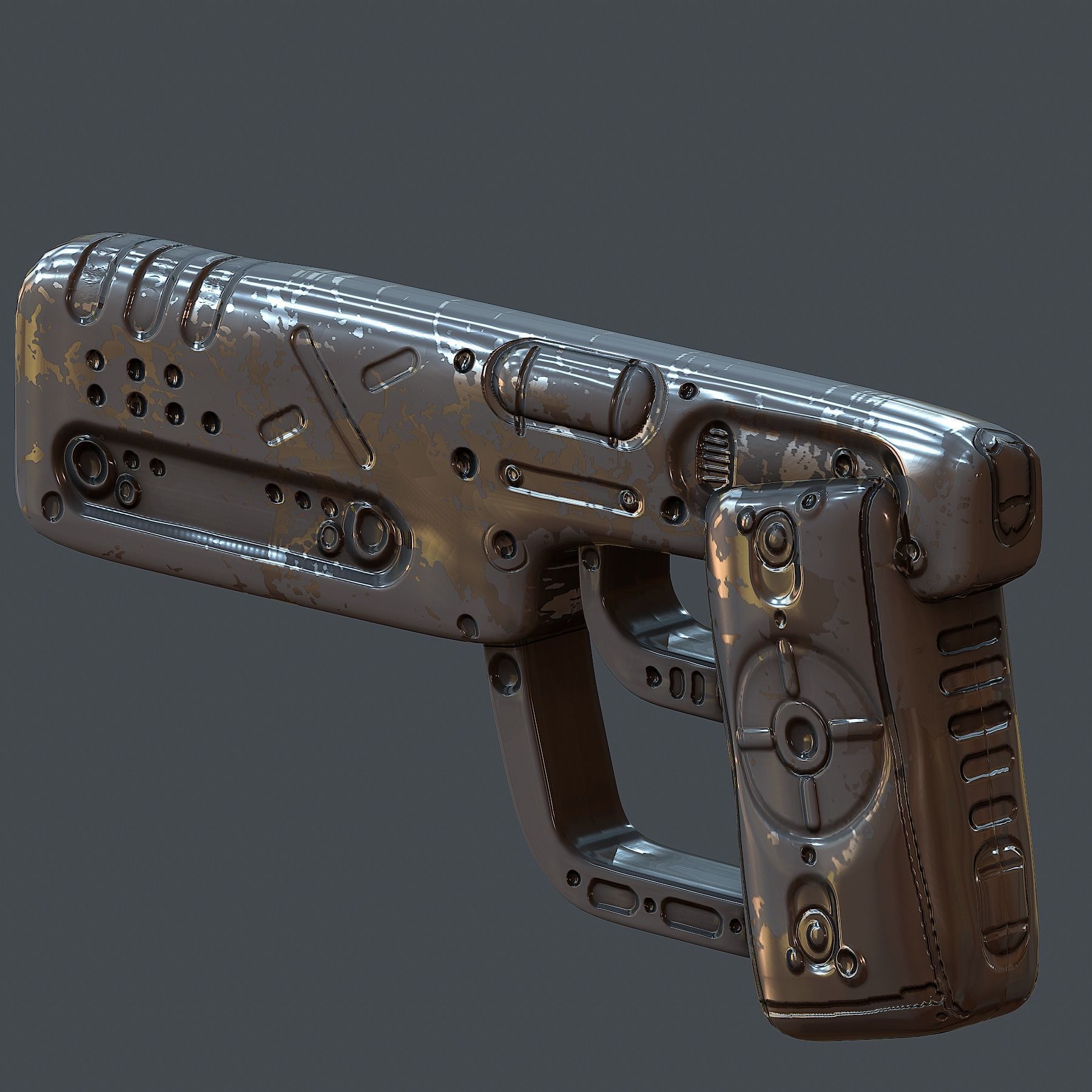 Gun scifi 3d model scifi Low-poly Low-poly 3D model Low-poly Low-poly 3D model_6