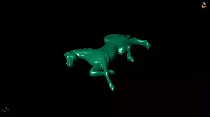 horse 3D print model flying in air