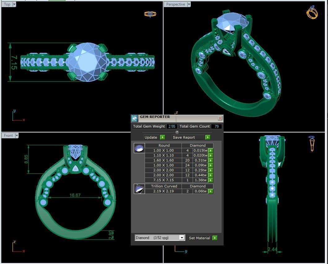 Earragio Four Prong 3D print model_4