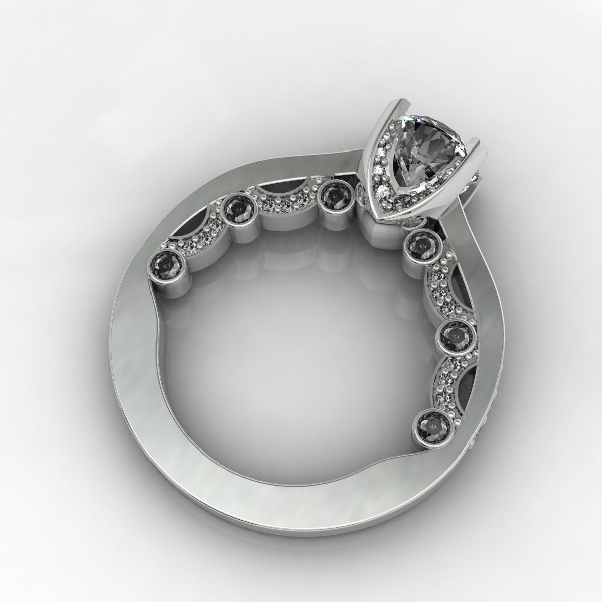 Earragio Four Prong 3D print model_2