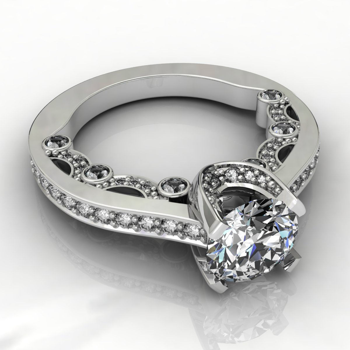 Earragio Four Prong 3D print model_3