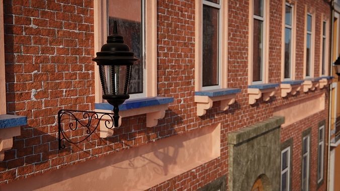 European Street 3d Scene 3D model 4