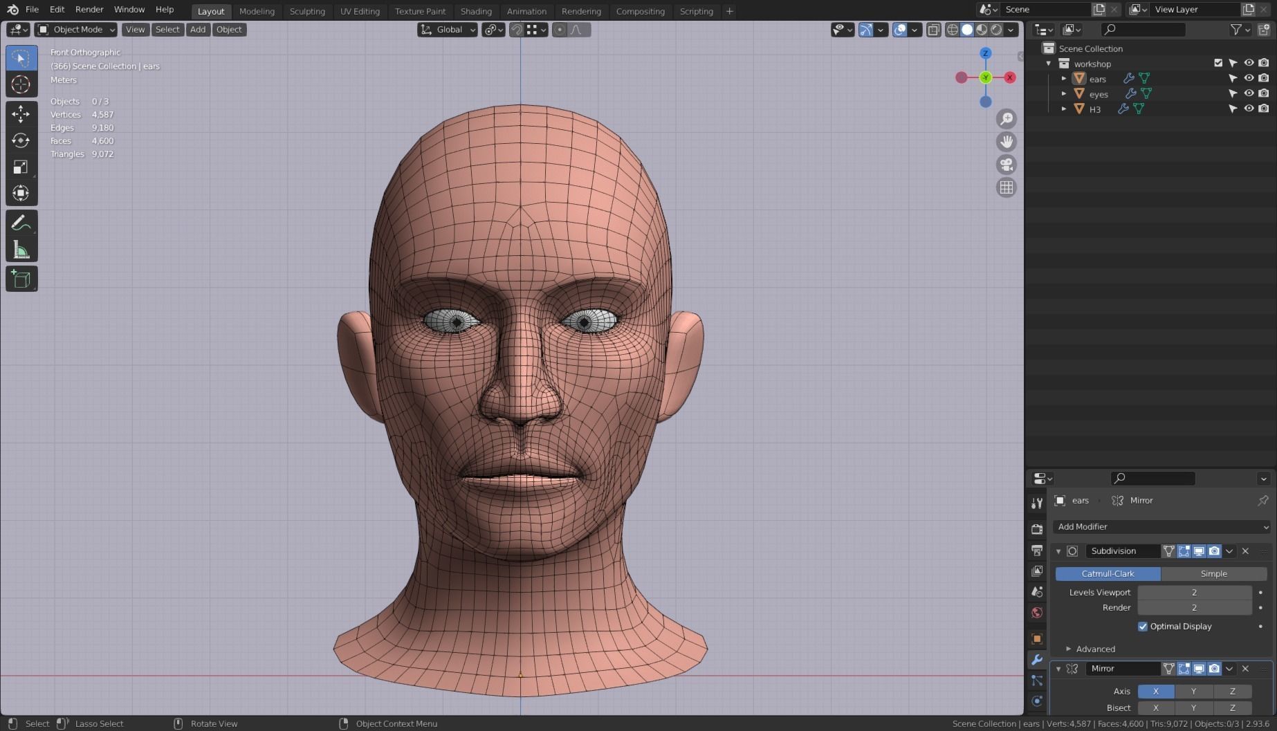 Base Head 03 Free low-poly 3D model_9