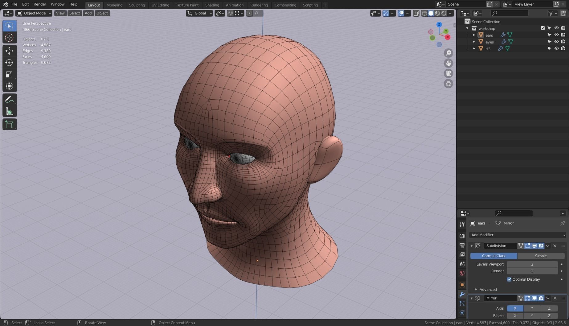 Base Head 03 Free low-poly 3D model_6
