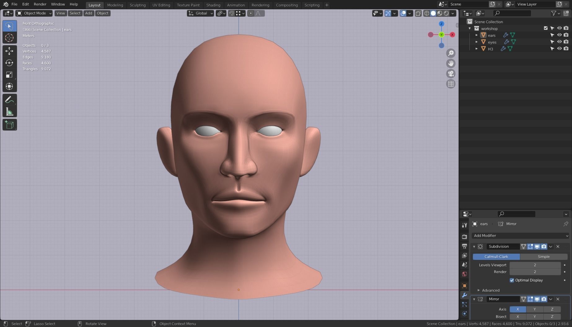 Base Head 03 Free low-poly 3D model_2