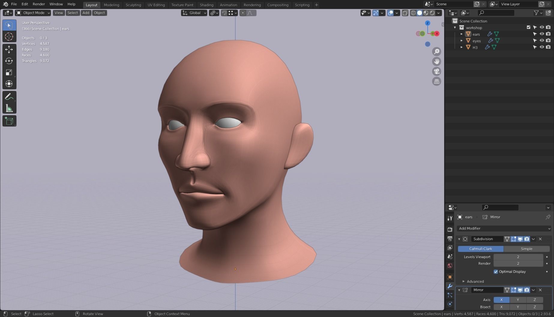 Base Head 03 Free low-poly 3D model_3
