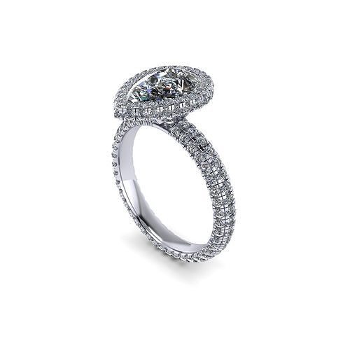 Jared Robinson Pear Diamond Ring 3D print model