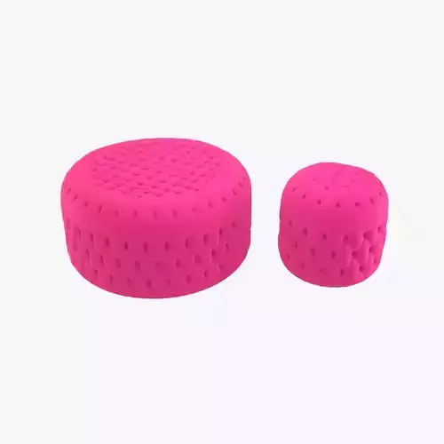 Round tufted ottoman pourple fabric 3D model