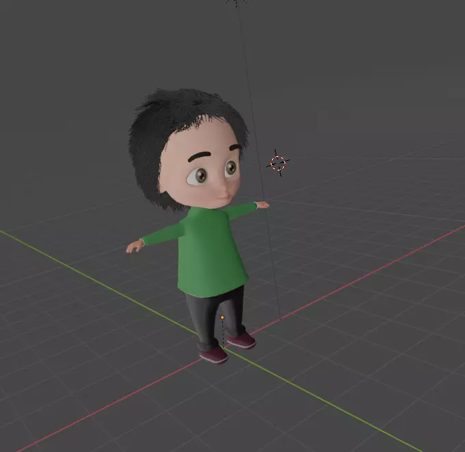 character boy on rope 3D model_0