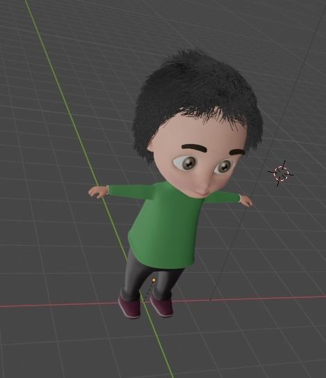character boy on rope 3D model_2