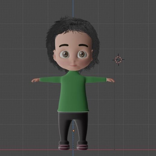 character boy on rope 3D model_1