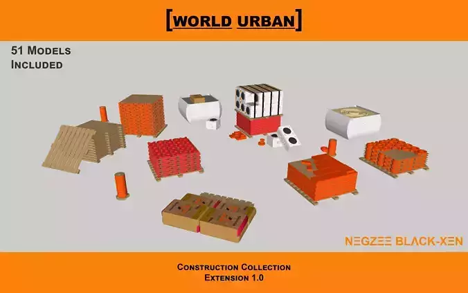 WORLD URBAN Construction Collection Low-poly 3D model