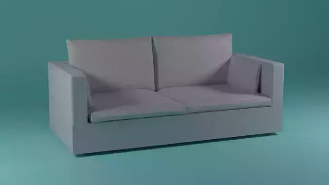 White textured couch 3D model