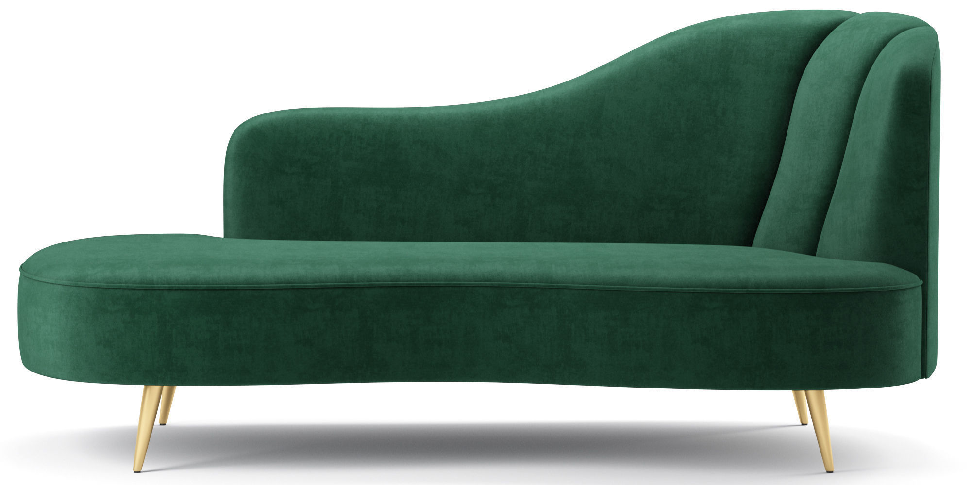 Copine Peacock Velvet Curved Chaise Lounge 3D model_3