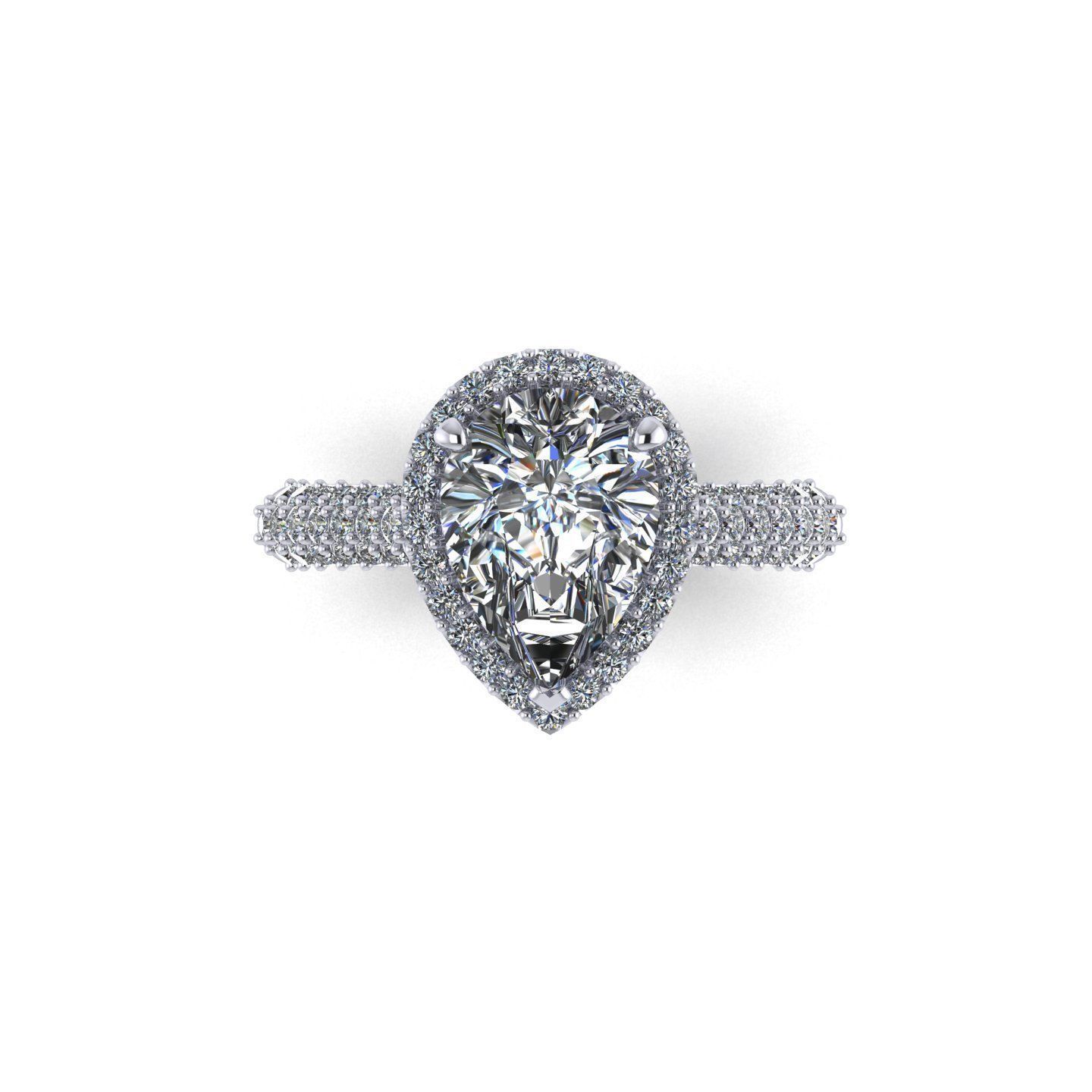 Verragio Pear Engagement Ring 3D print model_3