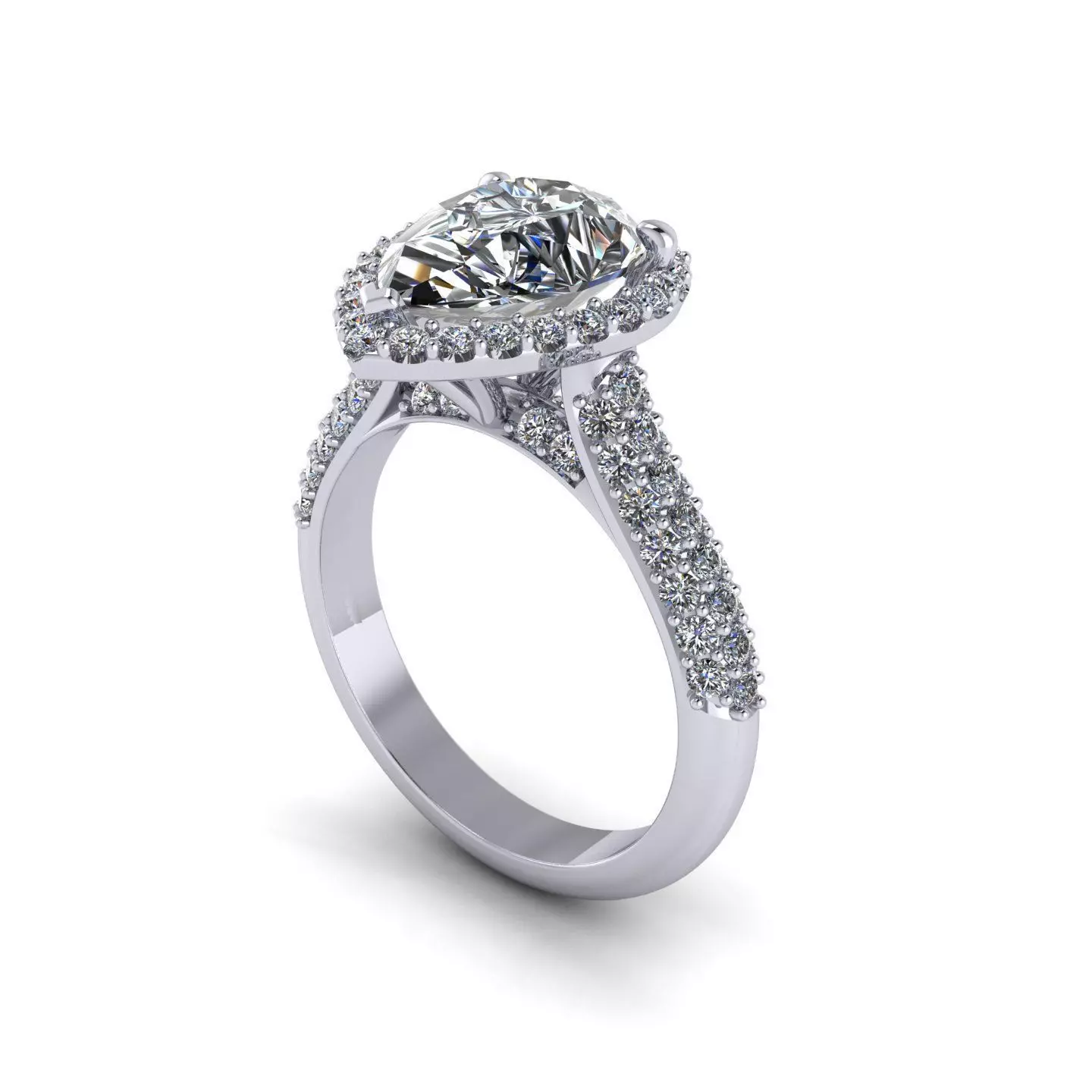Verragio Pear Engagement Ring 3D print model_0