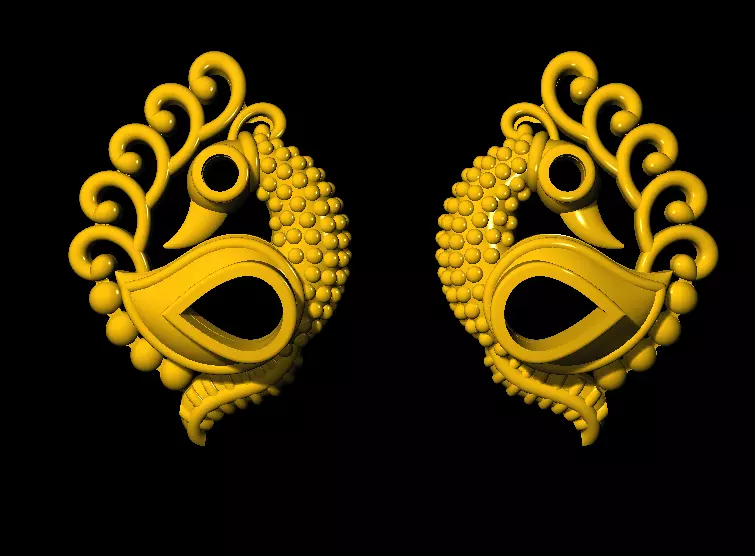 Tops earrings   3D print model_0
