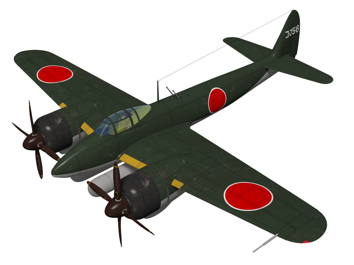 Nakajima J5N Tenrai 3D Model CGTrader nakajima-j5n-tenrai-3d-model-cgtrader