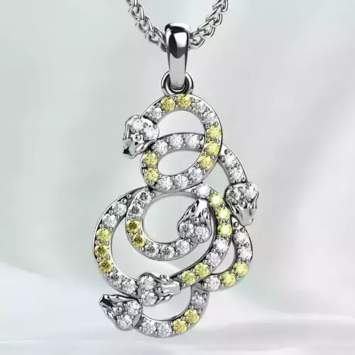 Snakes Gold Pendant