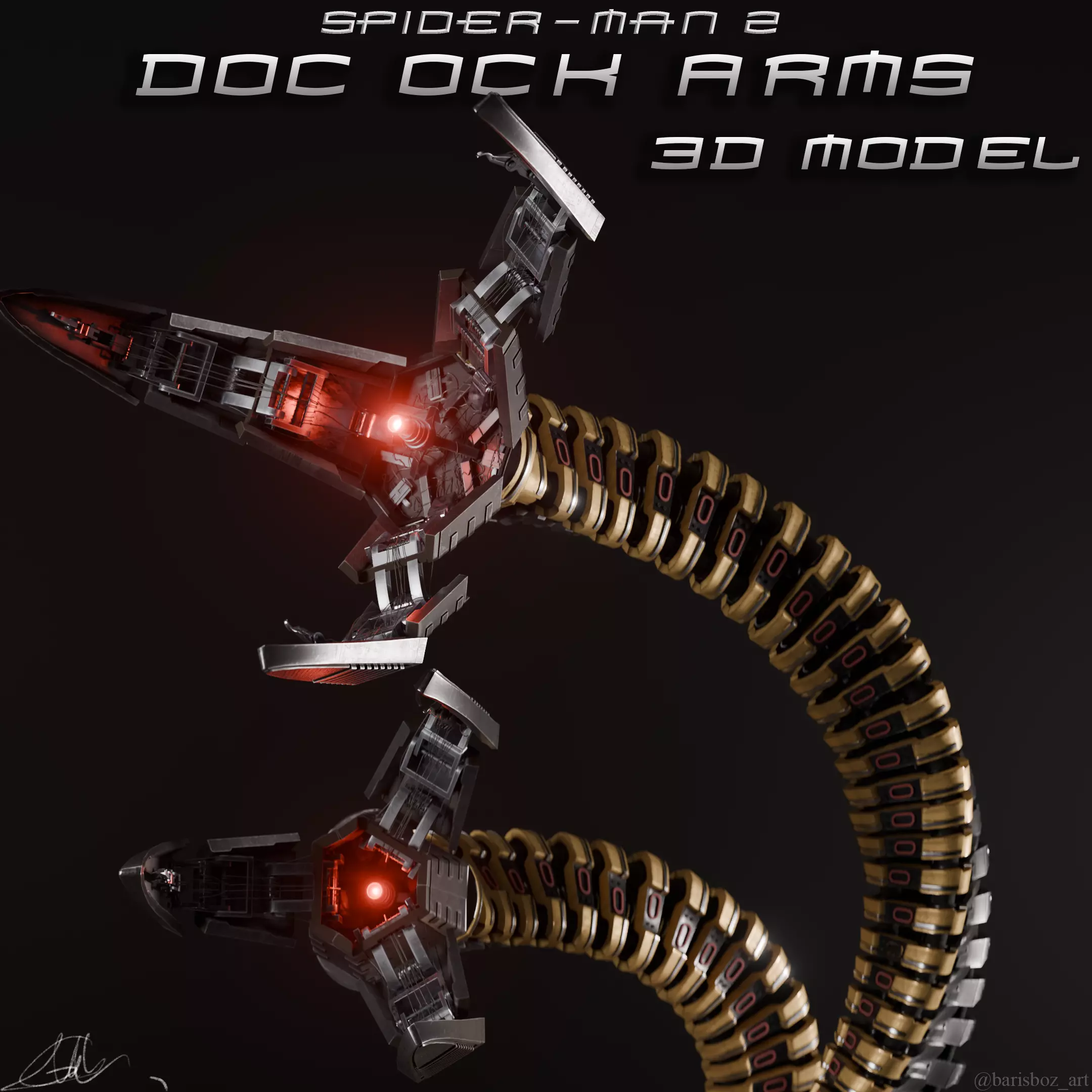  Spider-Man 2 Doc Ock Arms Rigged 3D model_0