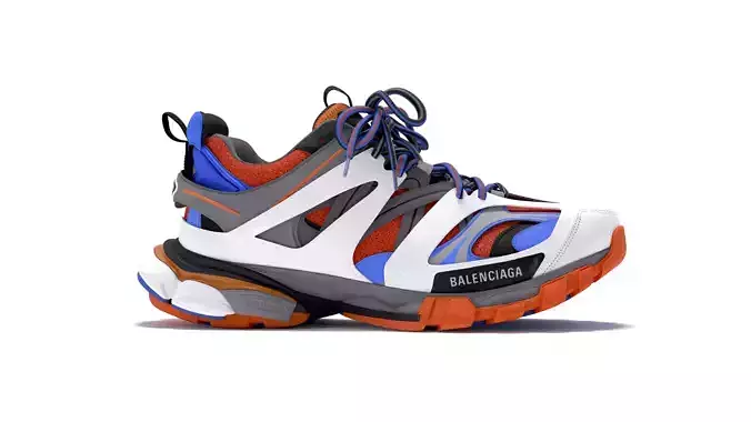 balenciaga track orange blue
