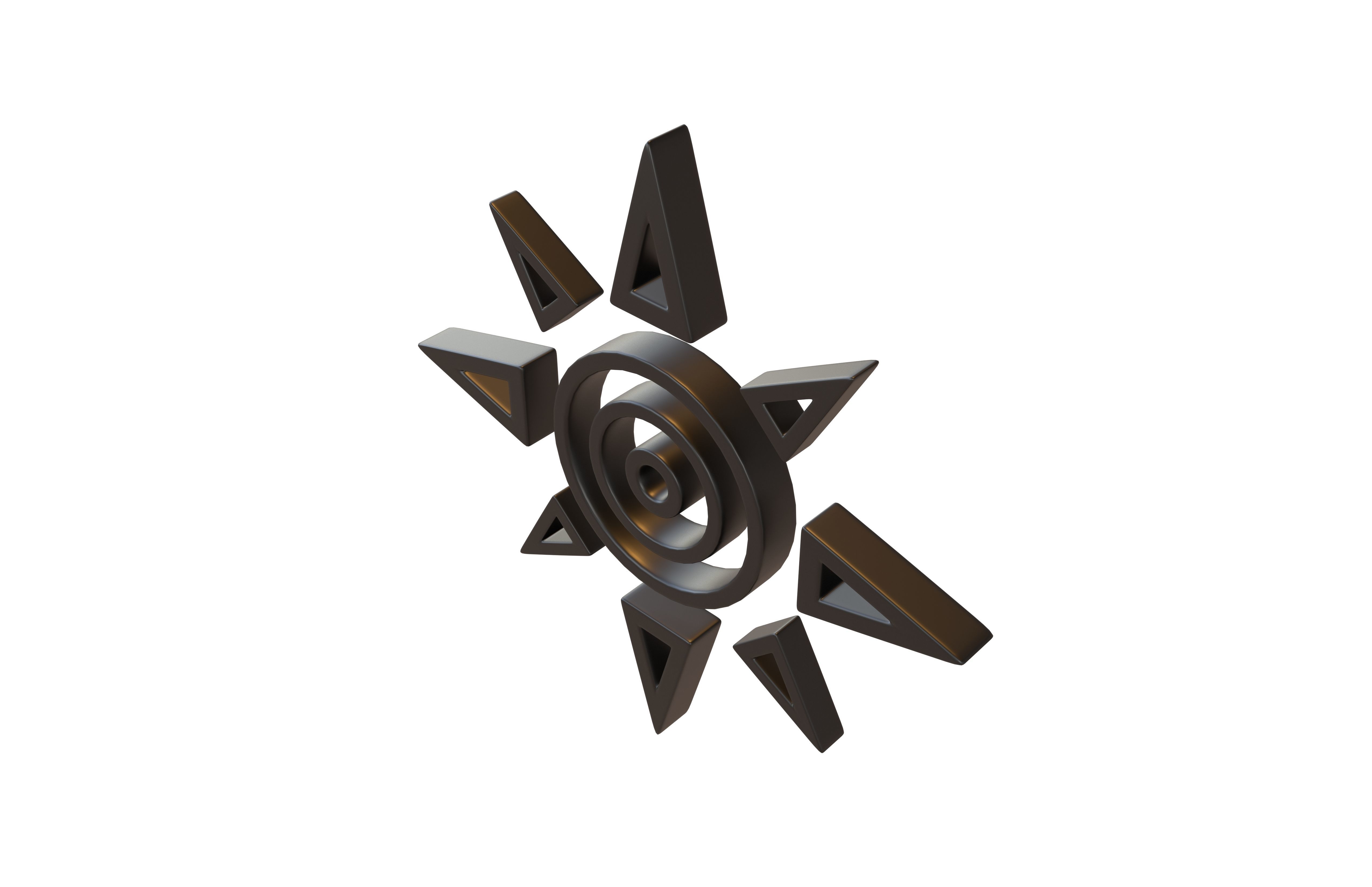 Sun Symbol v1 001 Low-poly 3D model_3
