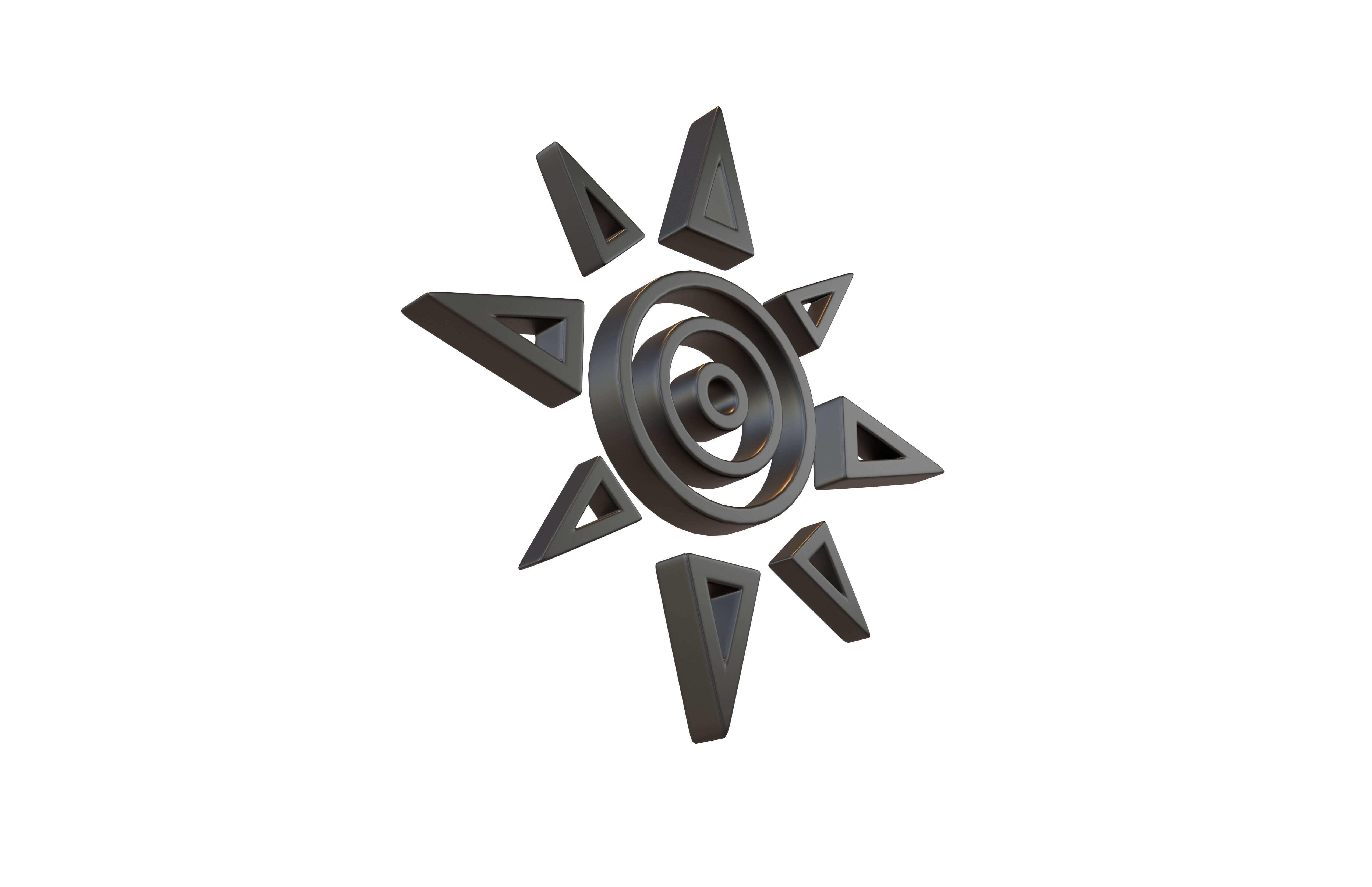 Sun Symbol v1 001 Low-poly 3D model_4
