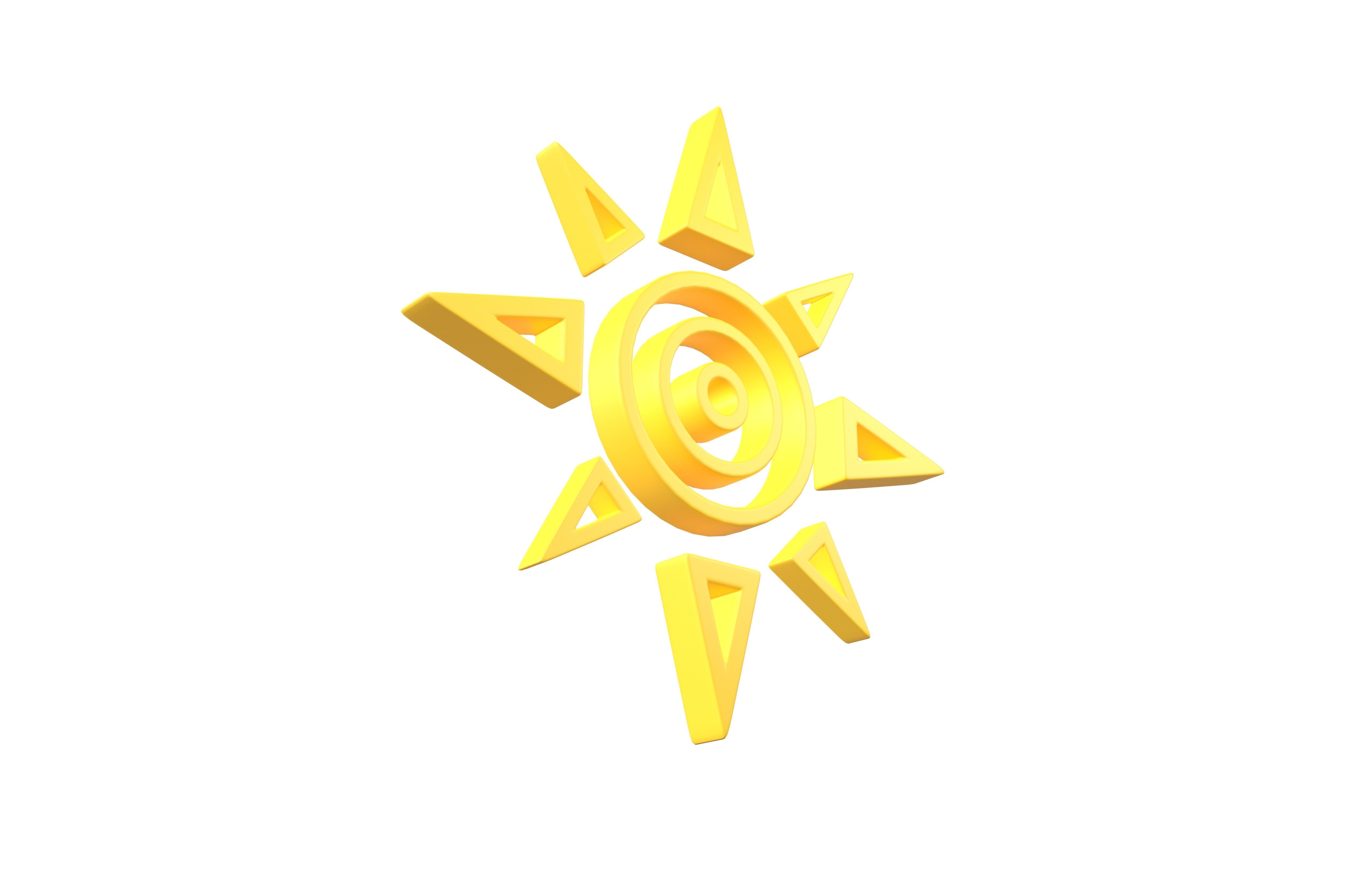 Sun Symbol v1 002 Low-poly 3D model_2