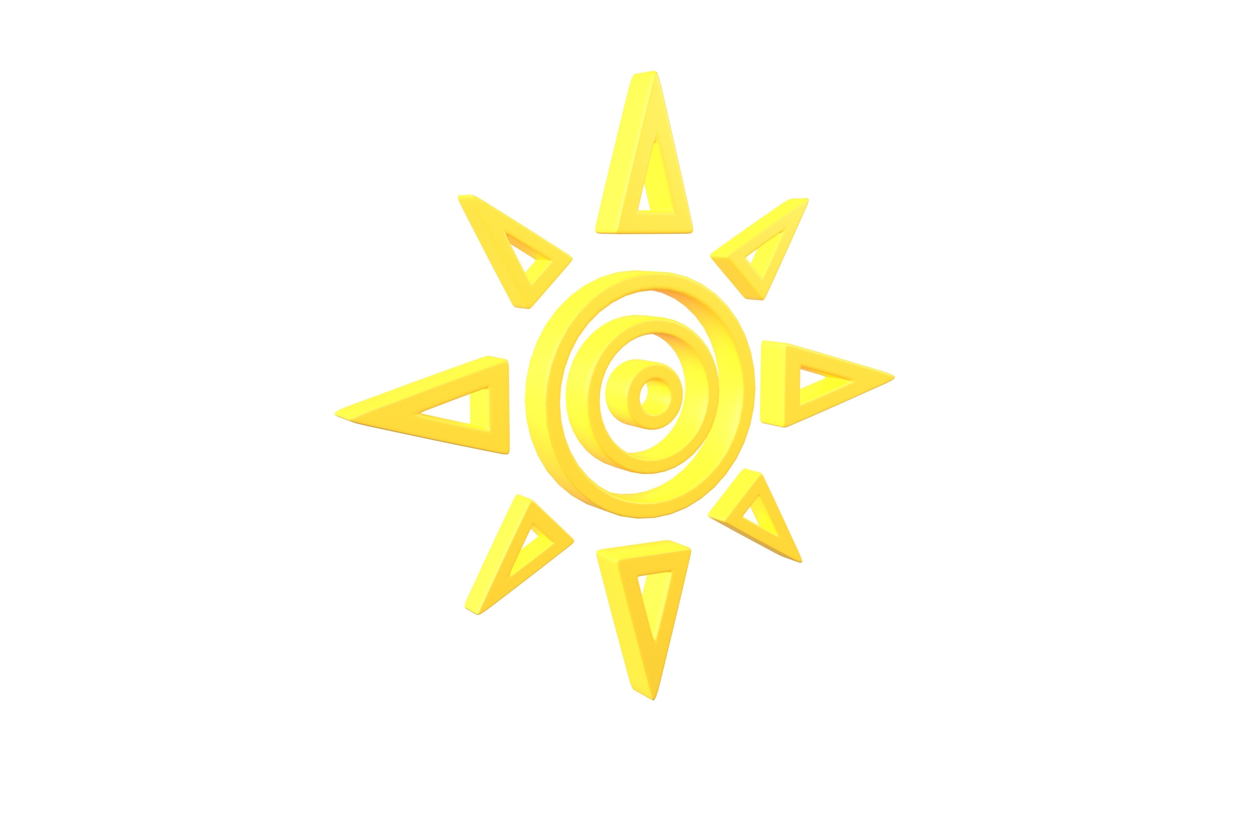 Sun Symbol v1 002 Low-poly 3D model_1