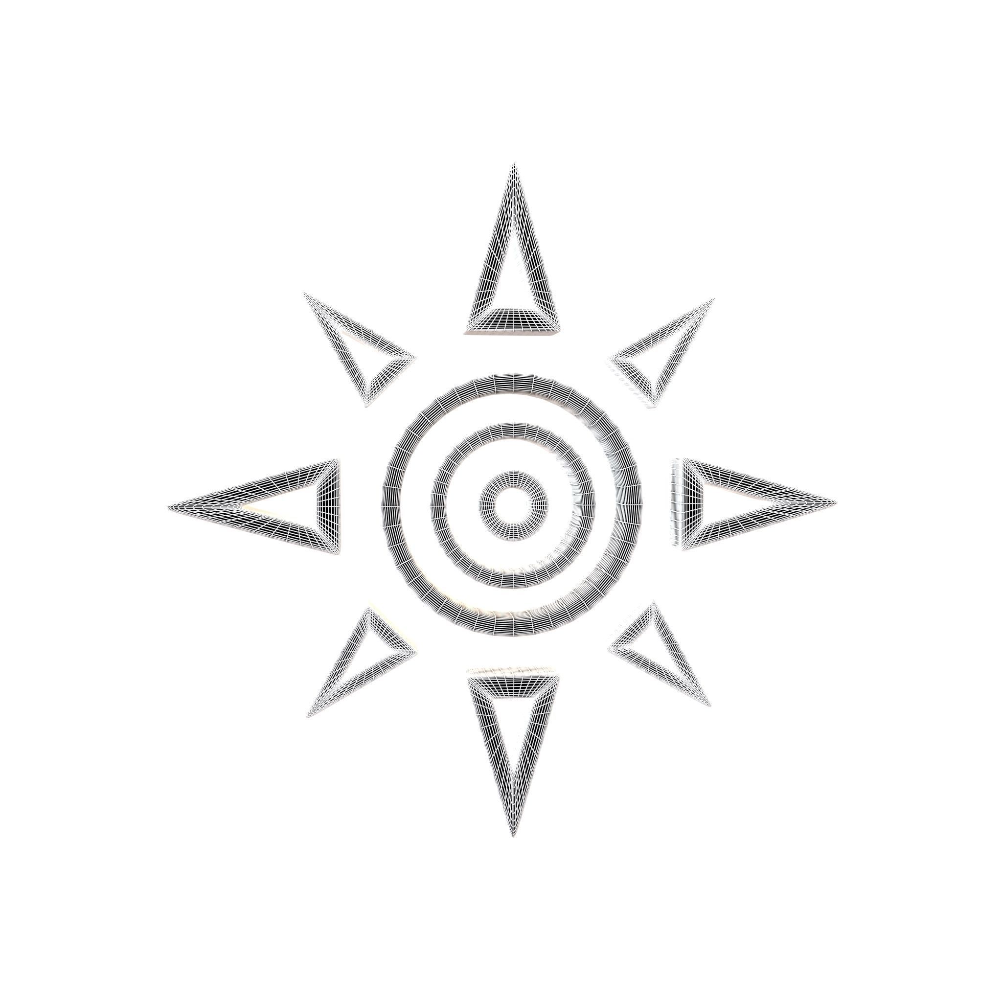 Sun Symbol v1 002 Low-poly 3D model_4