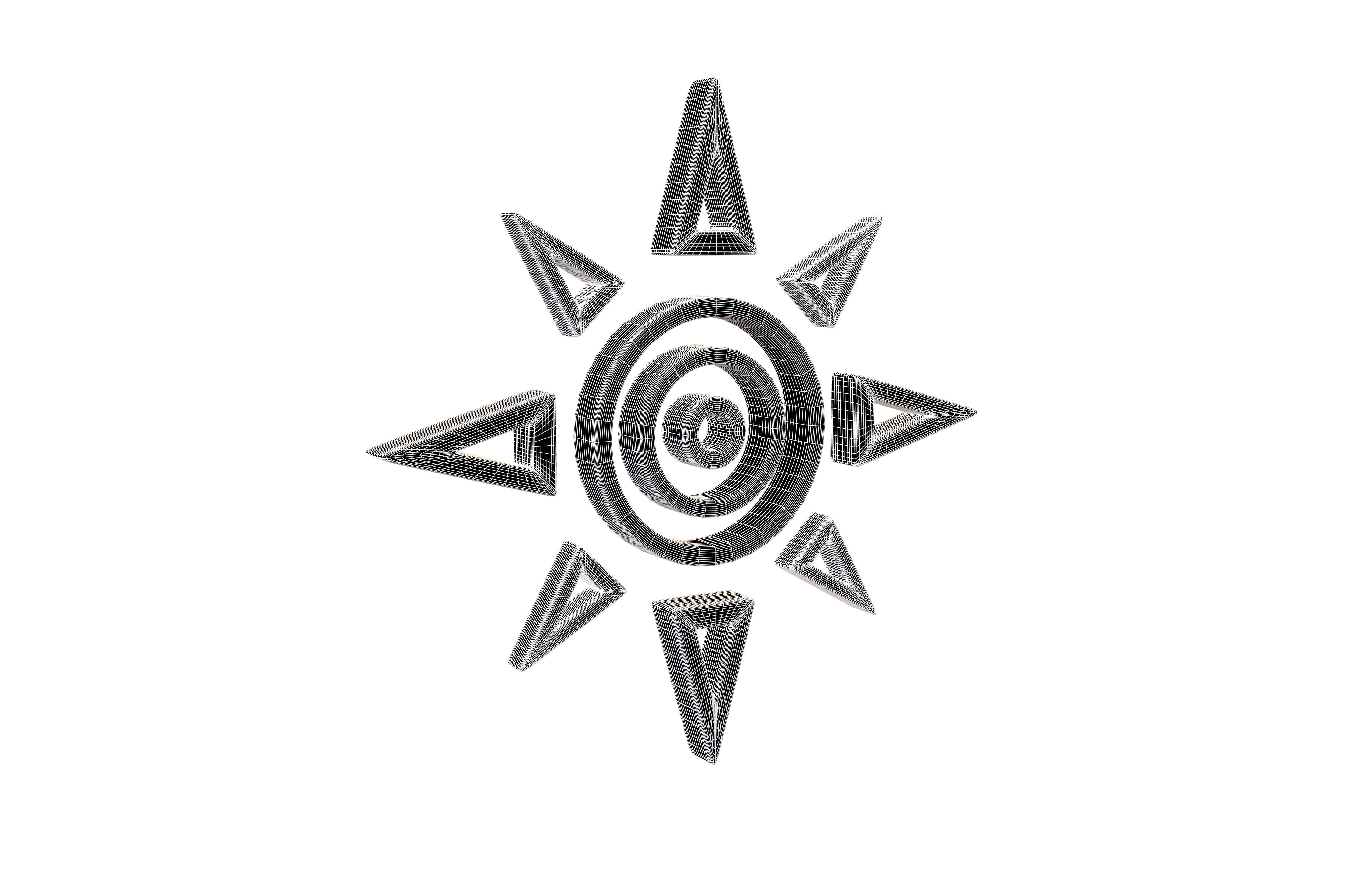 Sun Symbol v1 002 Low-poly 3D model_5