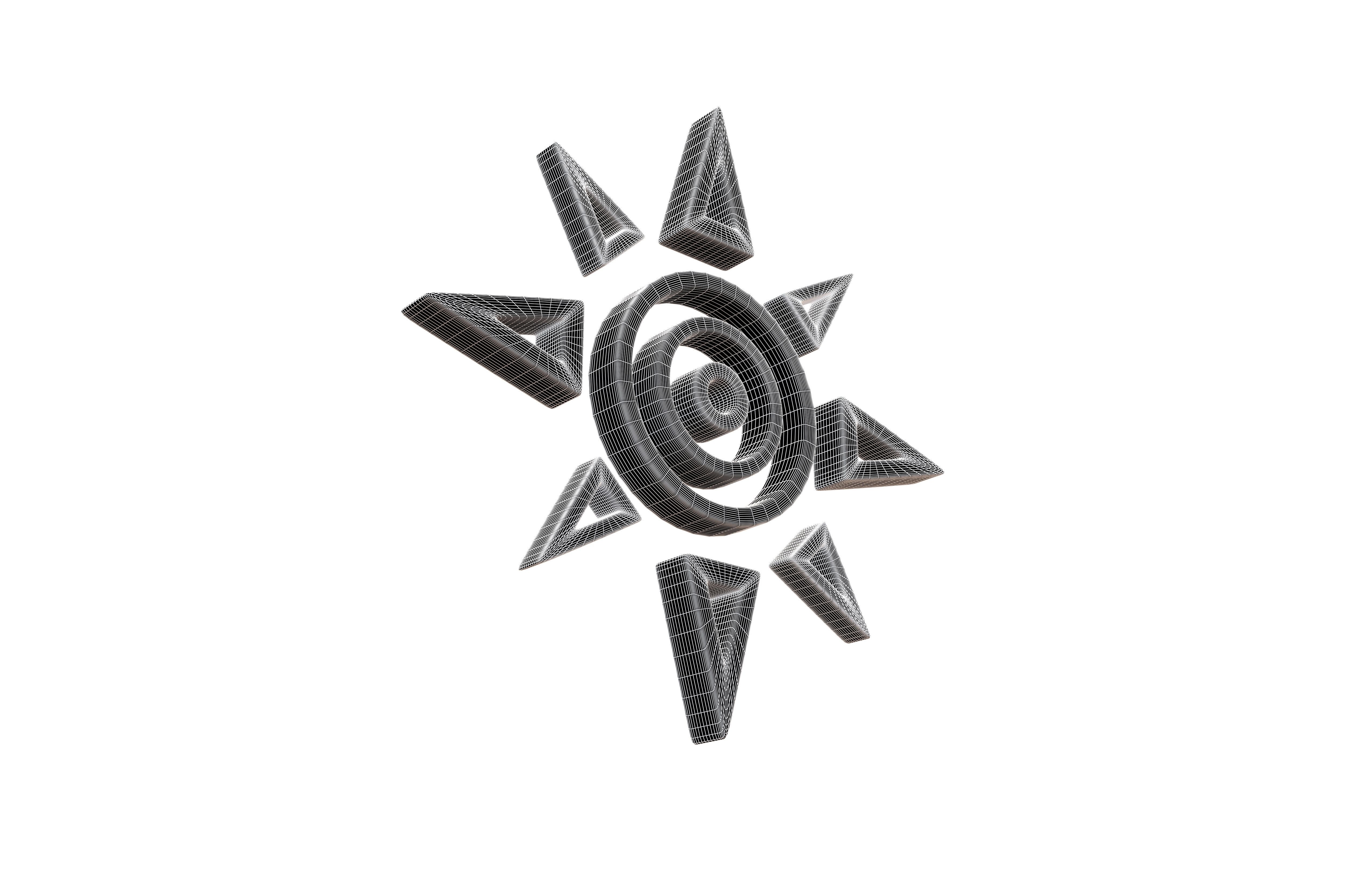 Sun Symbol v1 002 Low-poly 3D model_7