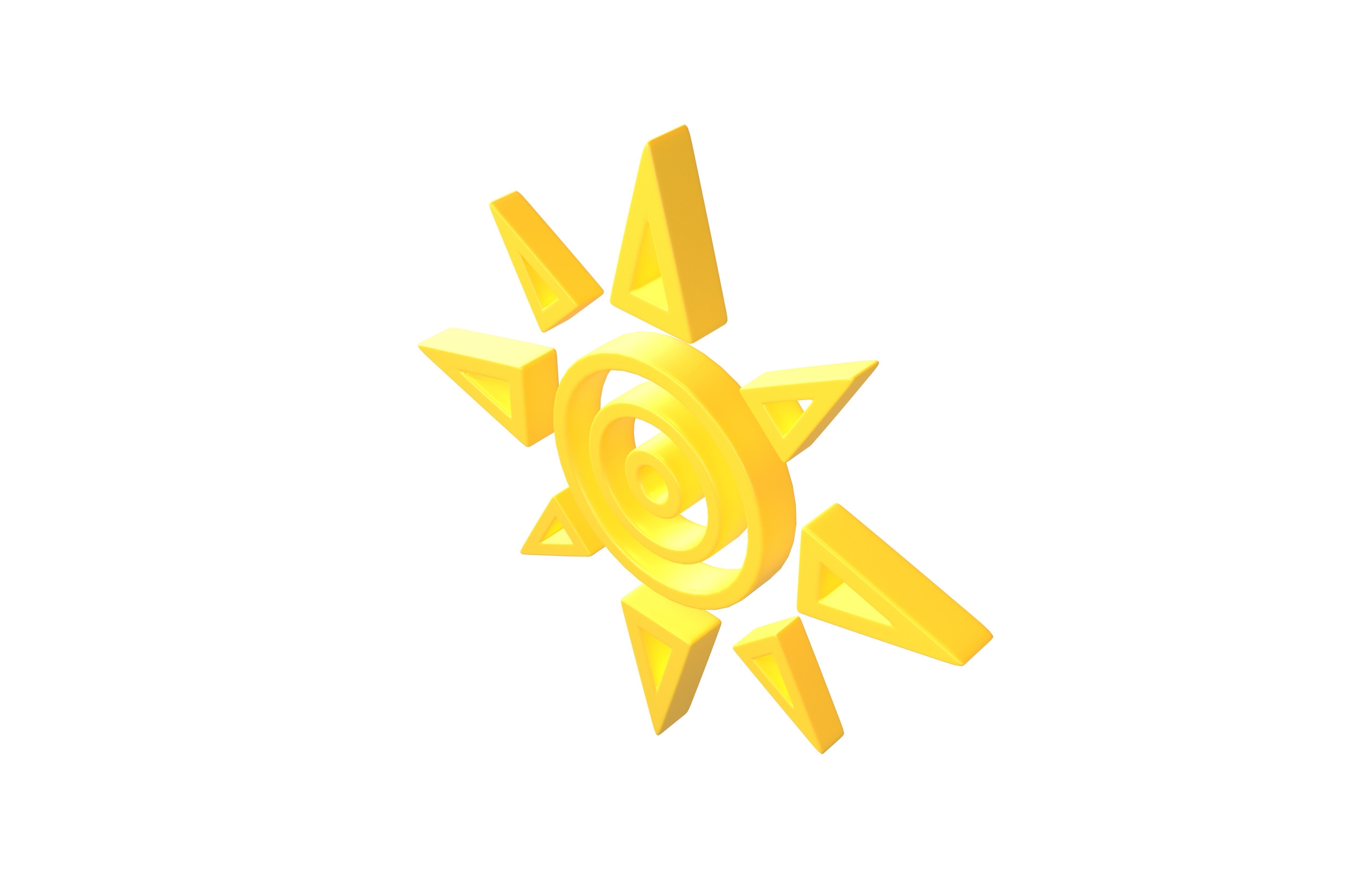 Sun Symbol v1 002 Low-poly 3D model_3