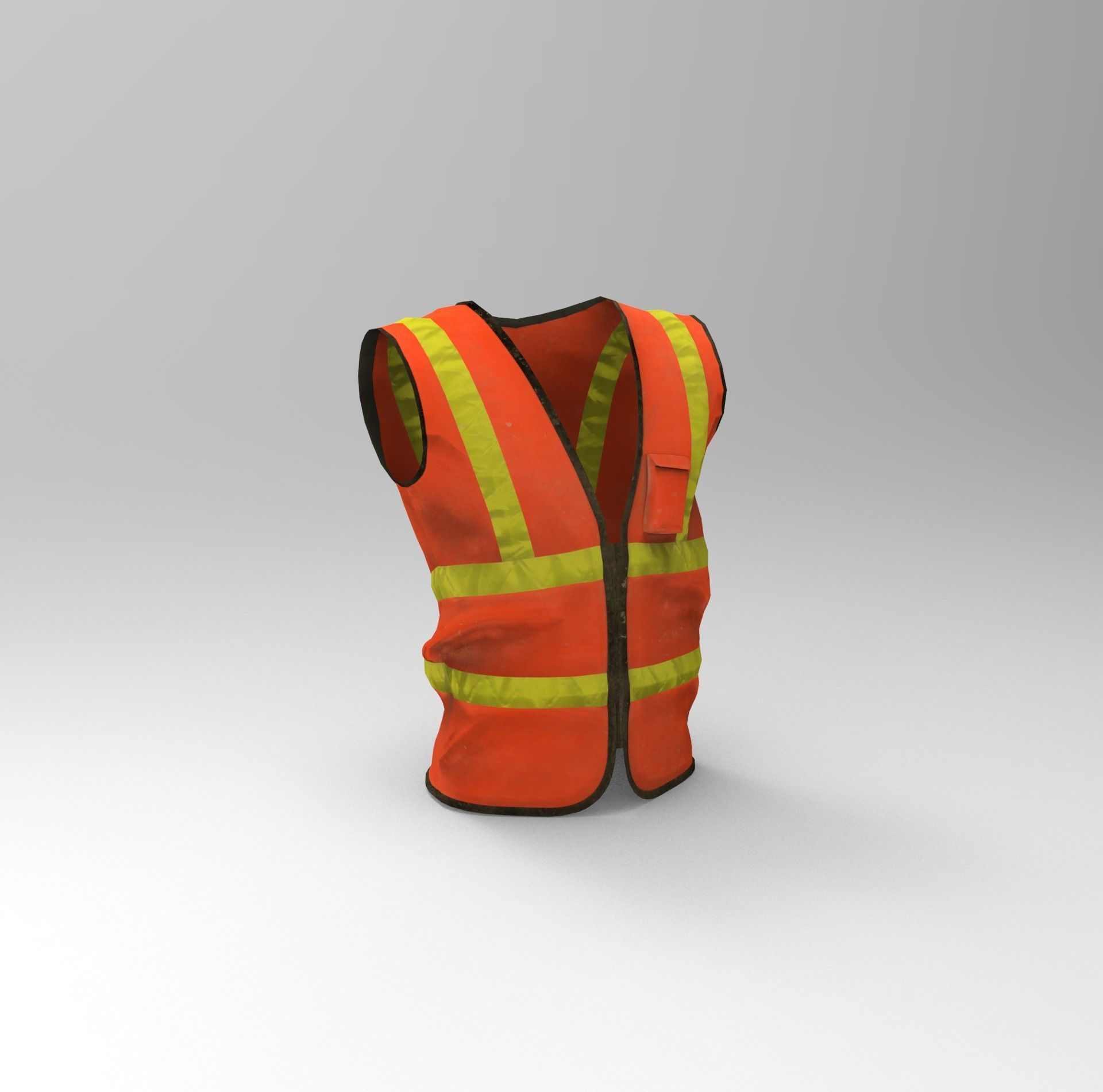 Realistic Worker Vest Low-poly 3D model_21