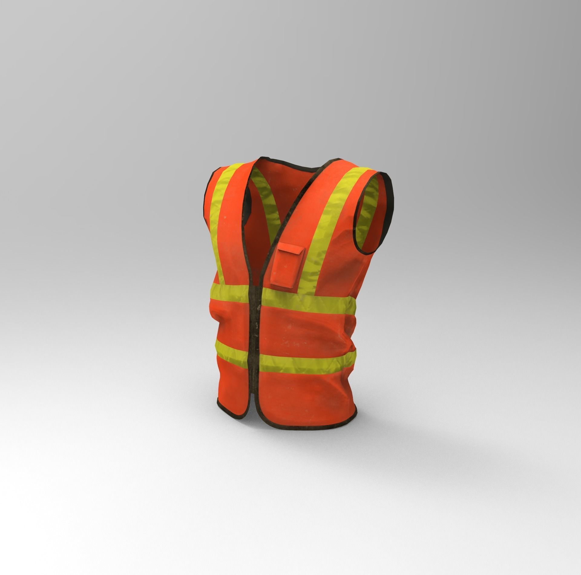 Realistic Worker Vest Low-poly 3D model_18
