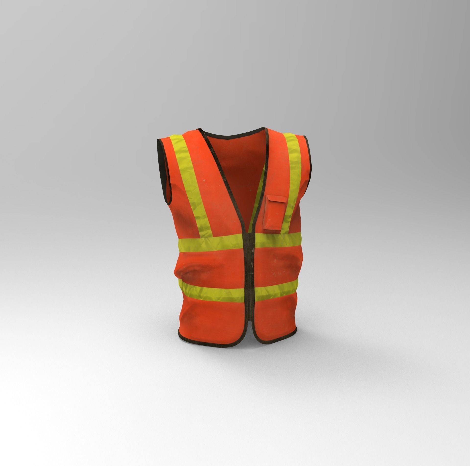 Realistic Worker Vest Low-poly 3D model_13