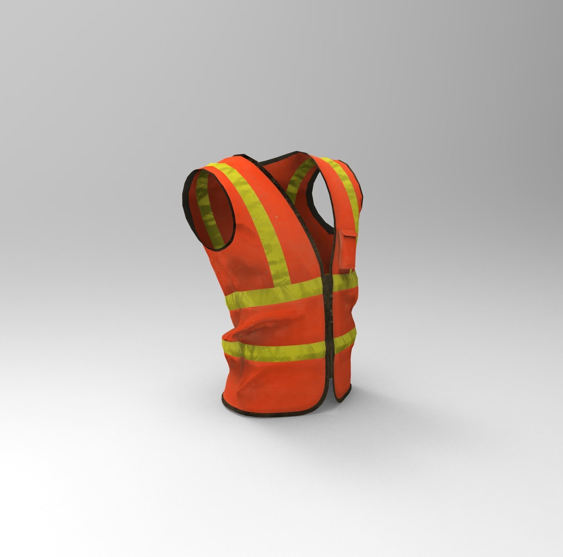 Realistic Worker Vest Low-poly 3D model_22