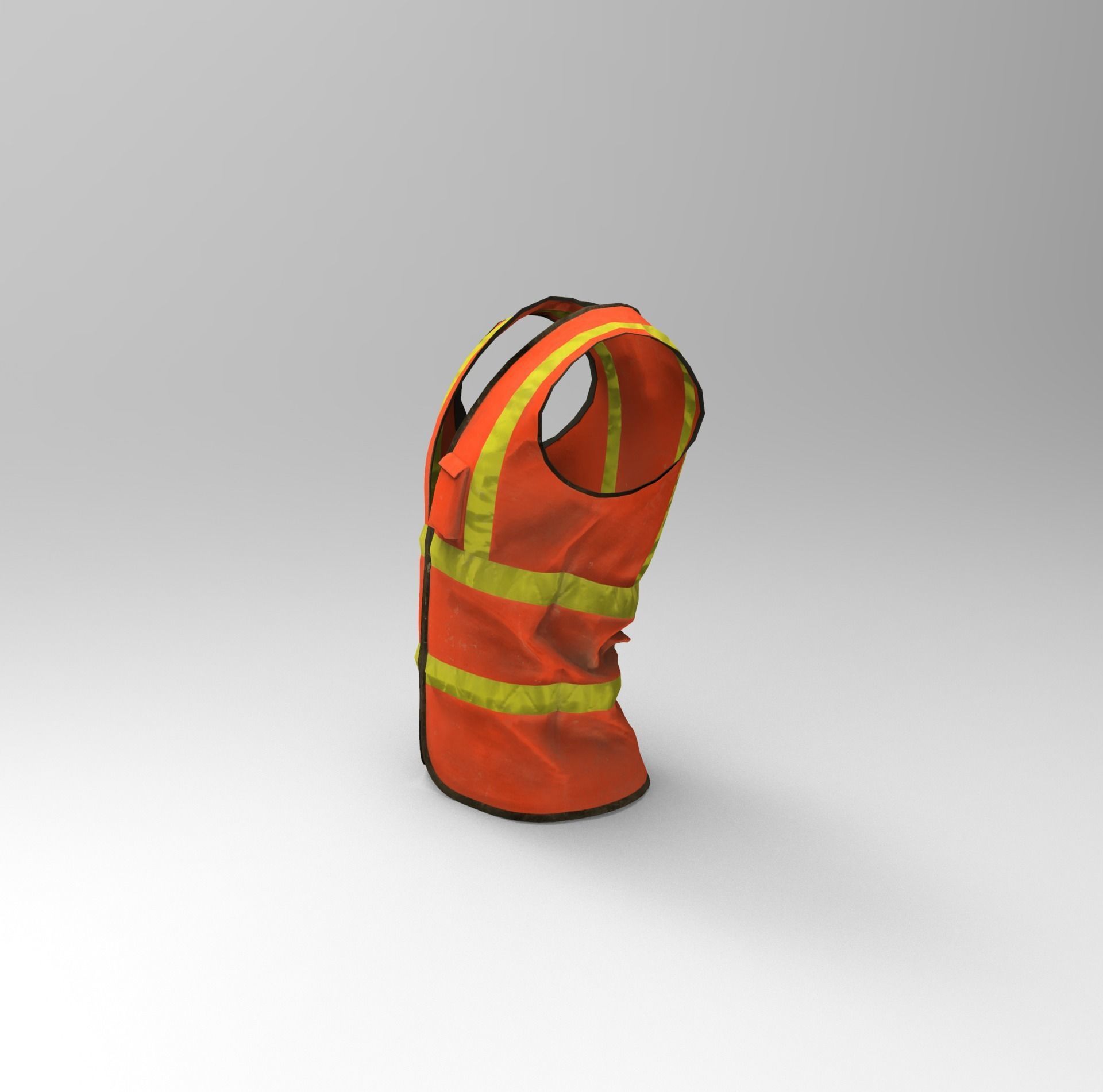 Realistic Worker Vest Low-poly 3D model_15
