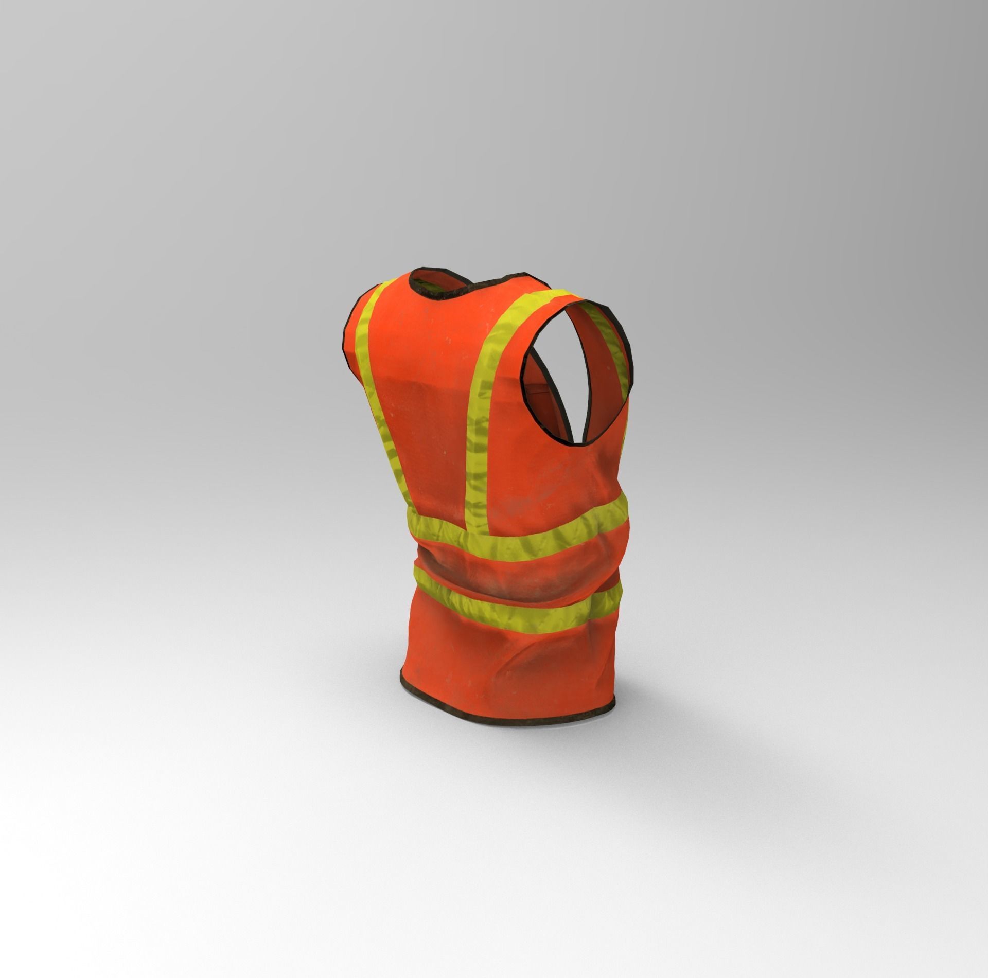 Realistic Worker Vest Low-poly 3D model_3