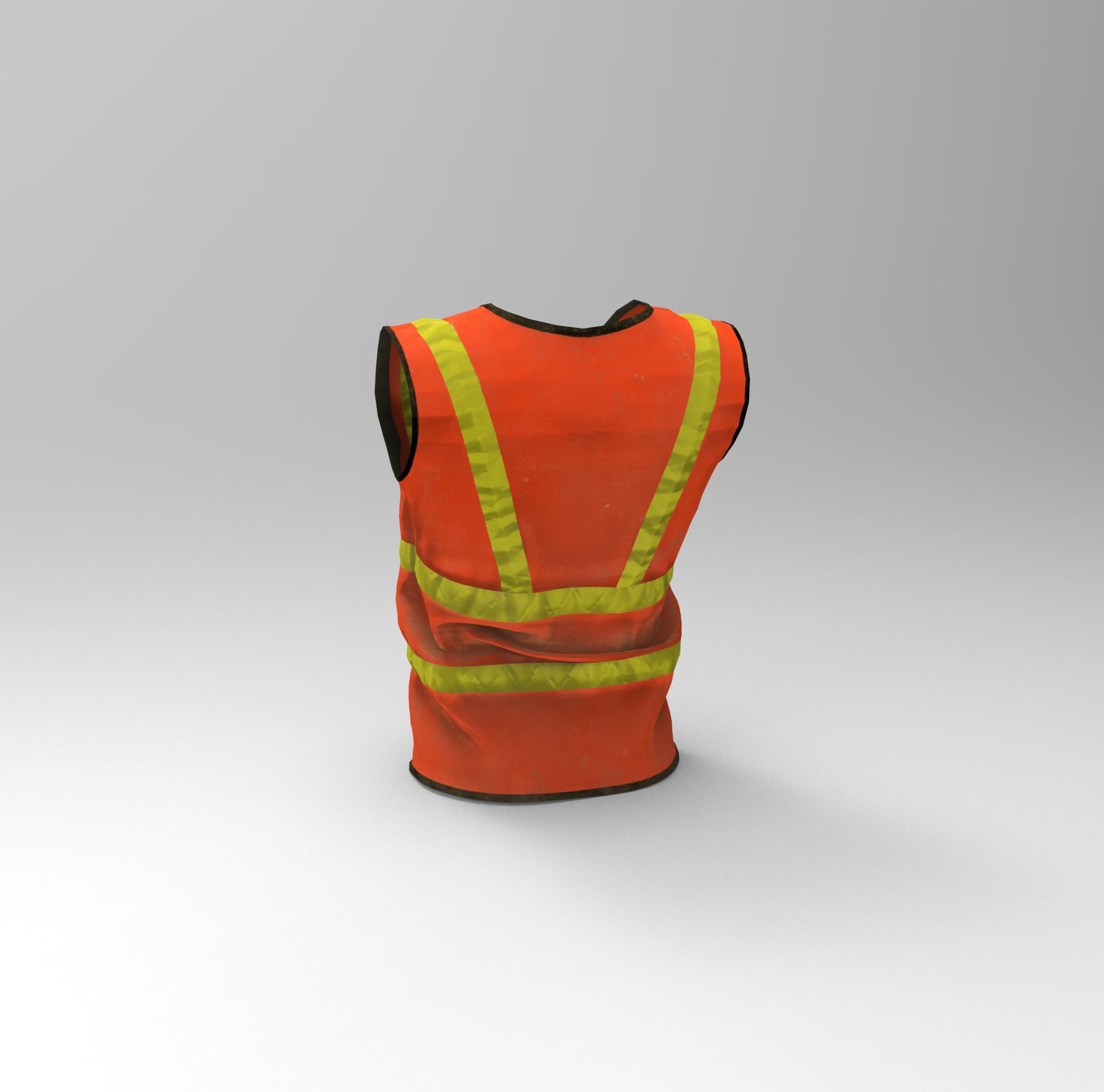 Realistic Worker Vest Low-poly 3D model_8