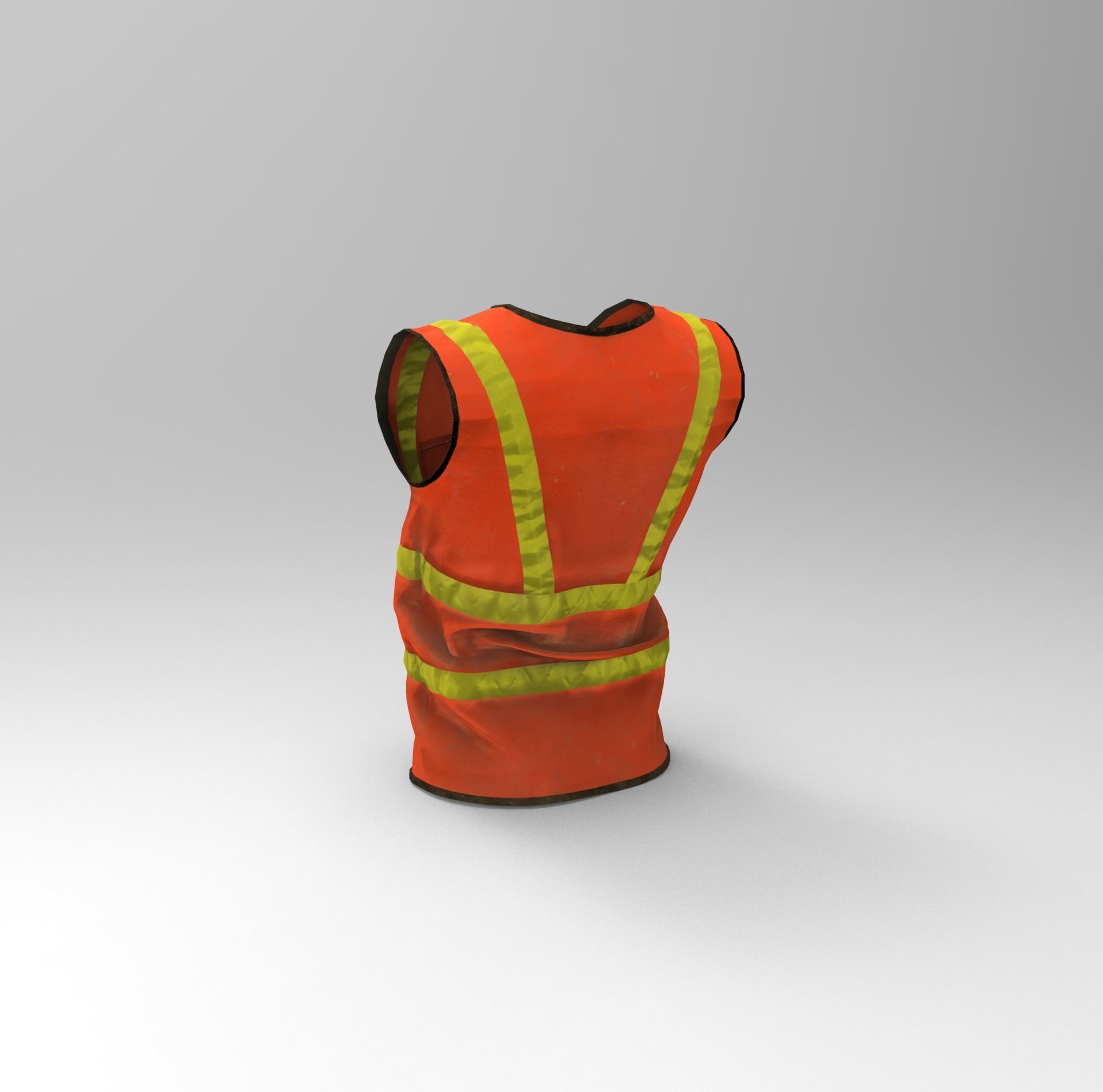 Realistic Worker Vest Low-poly 3D model_9