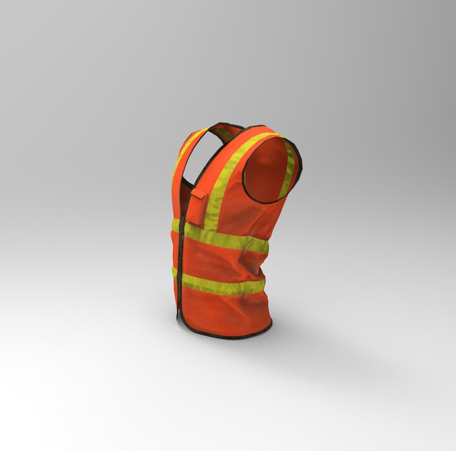 Realistic Worker Vest Low-poly 3D model_16