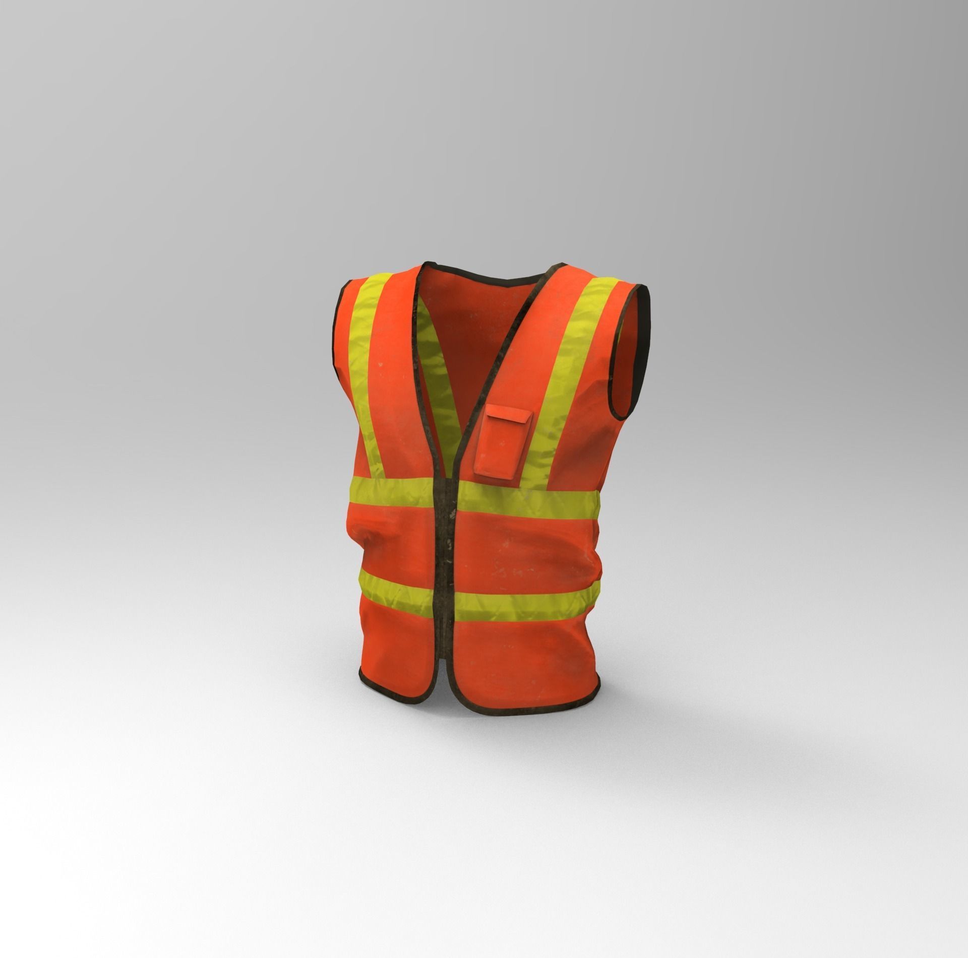 Realistic Worker Vest Low-poly 3D model_19